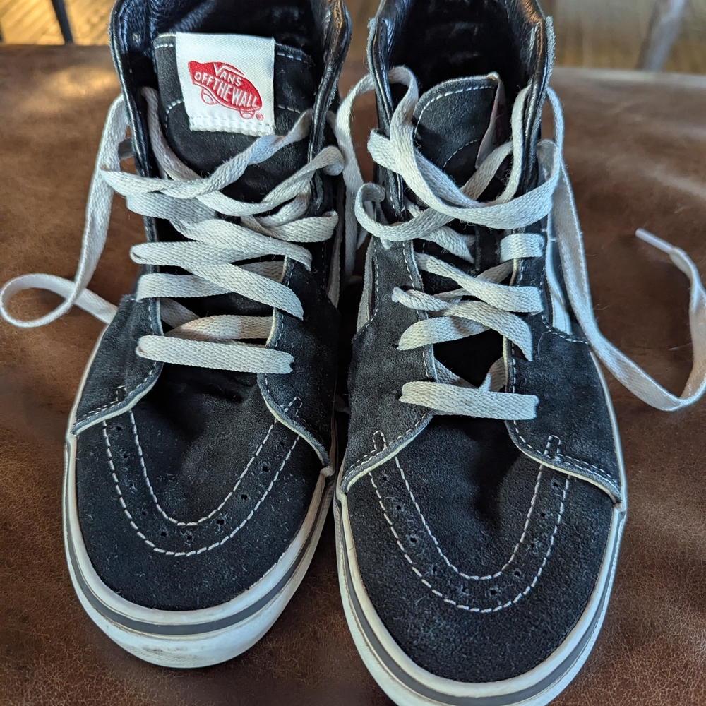 Vans Kids Black and White High-Top Sneakers